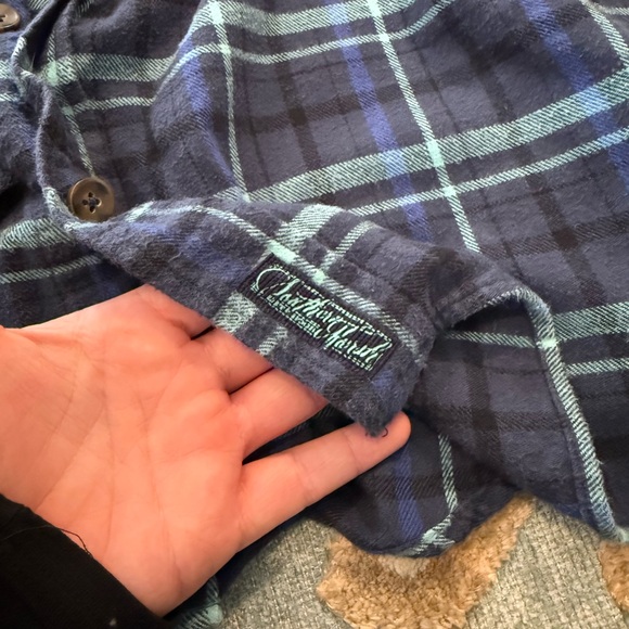 Southern Marsh Navy Plaid Flannel Shirt - Picture 7 of 8